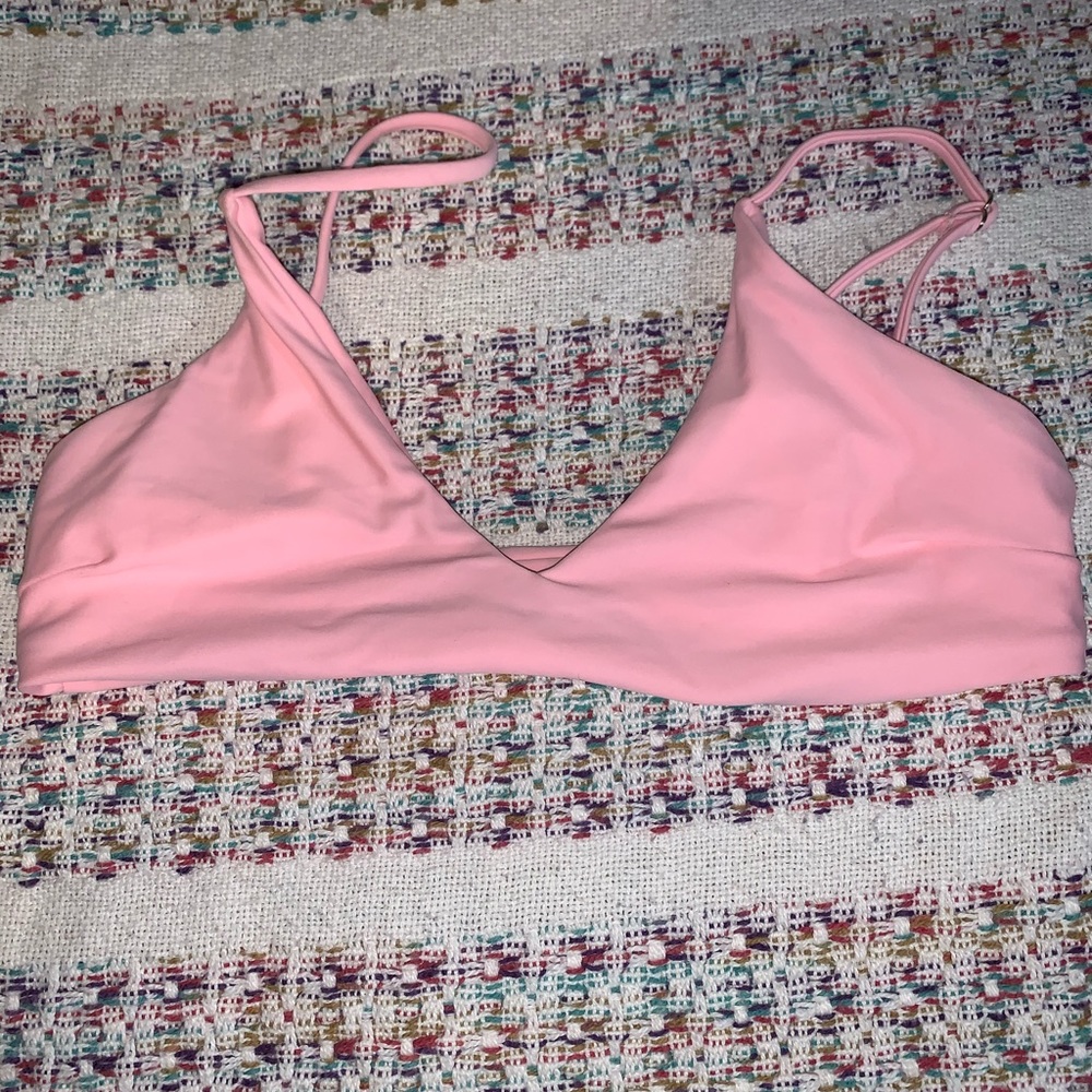 bright pink bathing suite top